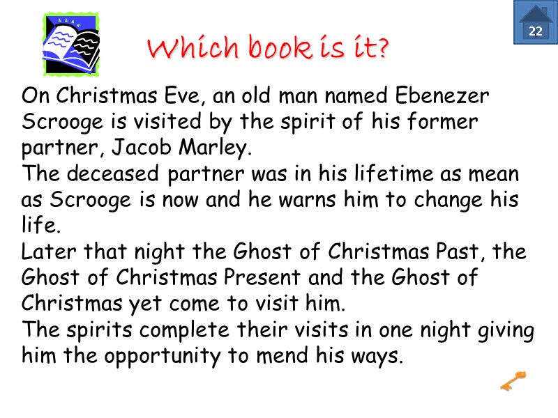 On Christmas Eve, an old man named Ebenezer Scrooge is visited by the spirit